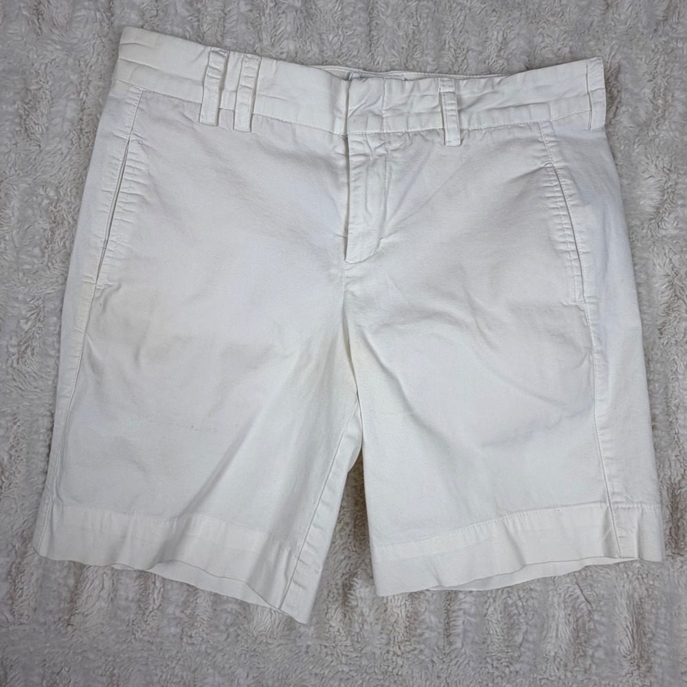 Vince Womens White Cotton Blend Chino Shorts Size 4 Made in USA V11-2037